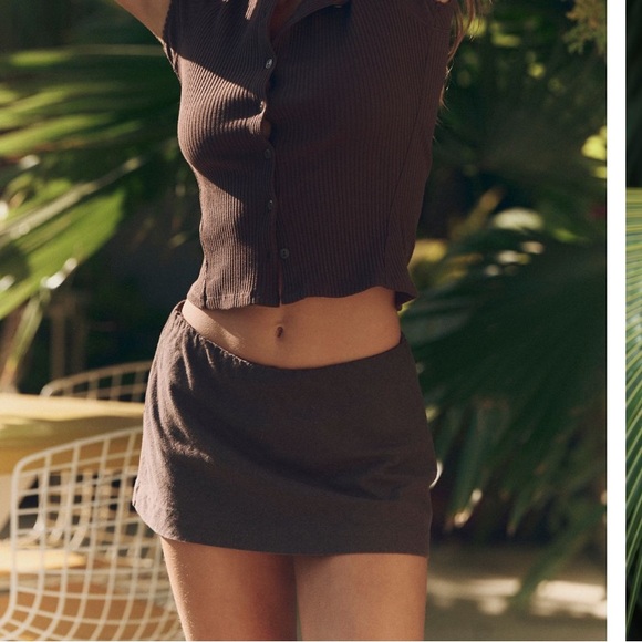 Free People Dresses & Skirts - Free People My Little Micro Mini Cotton Linen Skort